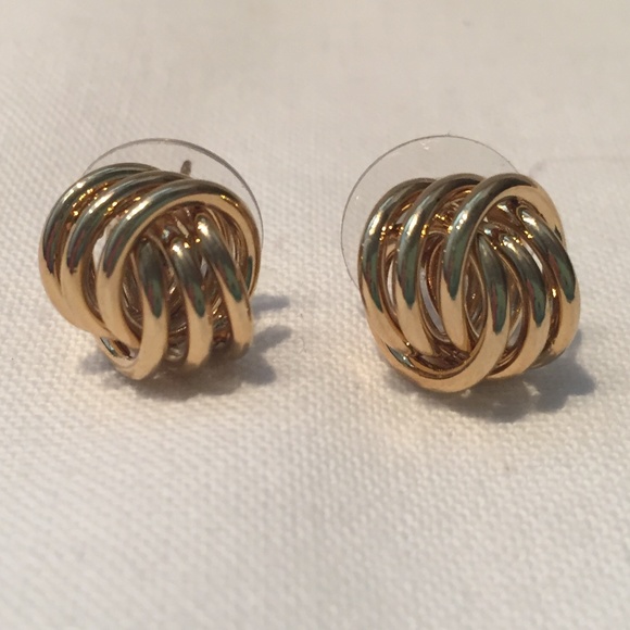 Jewelry - Three Strand Gold Knot Studs